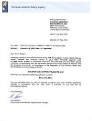 EASA Approval Letter